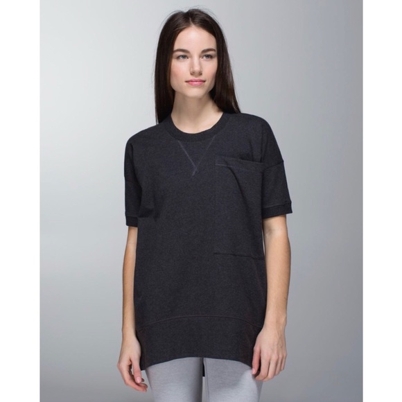 lululemon athletica Tops - Lululemon Mudra Sweatshirt Heathered Black